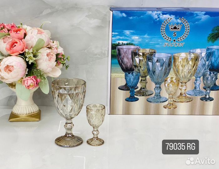 Бокалы + рюмки 12 штук новые
