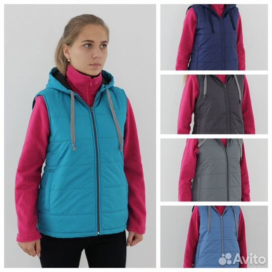 Жилет женский на синтепоне подкладка флис р.48-50