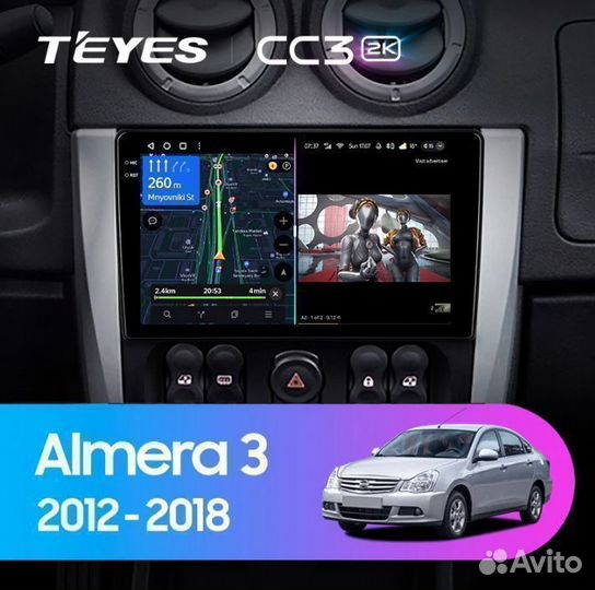 Магнитола Teyes CC3 2K 4/64Gb Nissan Almera G15