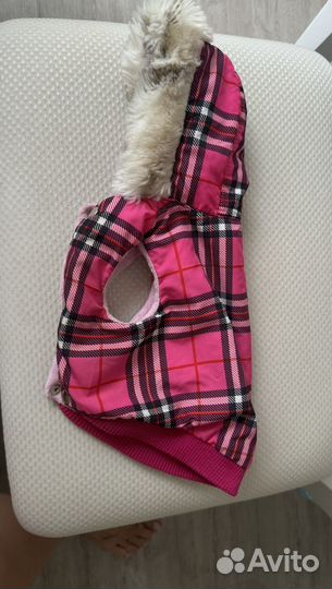 Жилетка для маленьких собак розовая в клетку