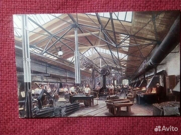 Открытка / завод, наковальни/ Германия до 1917 г