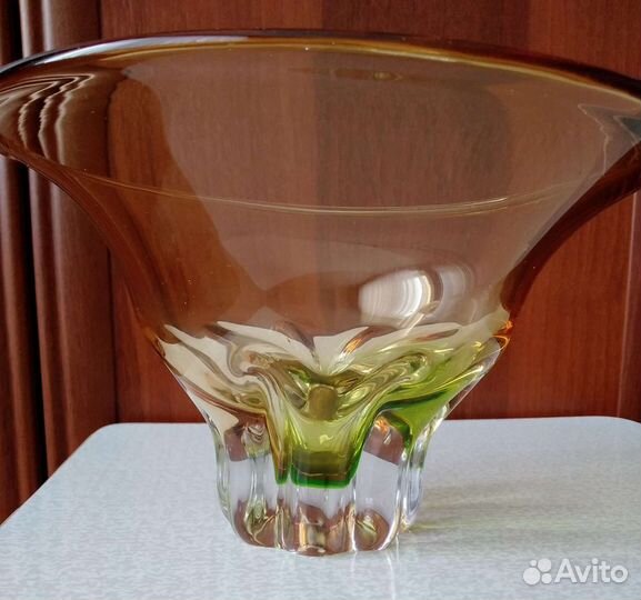 Набор конфетниц цветное чешское стекло