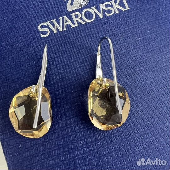 Серьги Swarovski Galet шампань