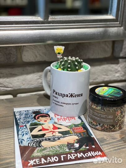 Именные кружки с кактусами