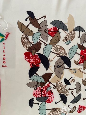 Шелковый платок с зонтиками Vilado. Италия