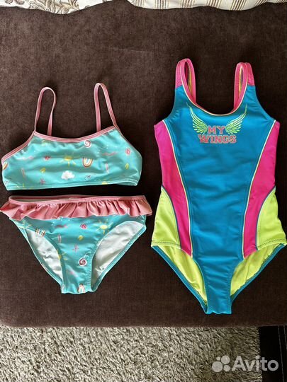 Купальники для девочки размер 128-134