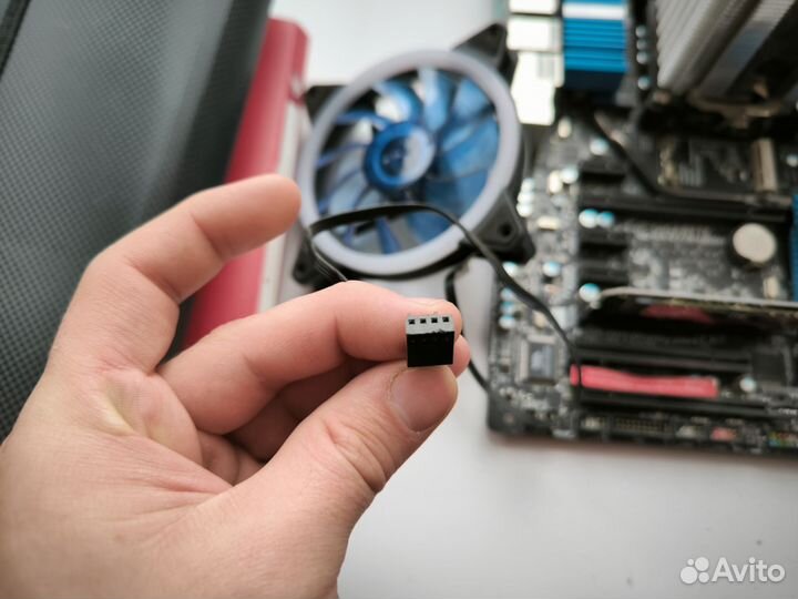 Куллер 120 синяя подсветка управляемый с материнки