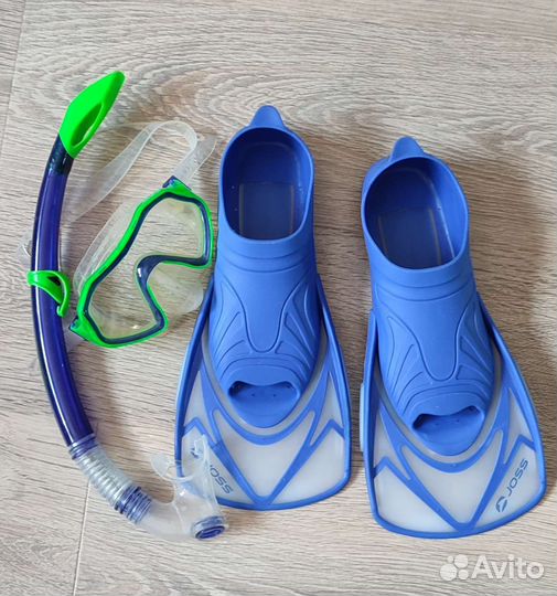 Ласты детские размер 38-39+трубка с маской