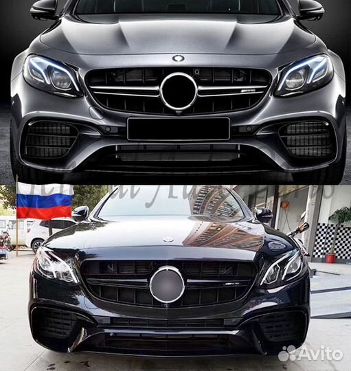 Mercedes W213 AMG 6.3 решетка радиатора не чёрная