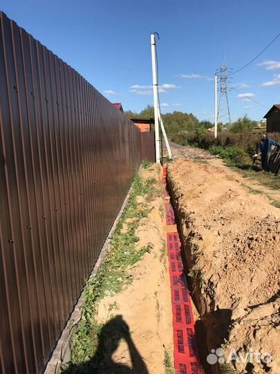 Подключение к электросети. Опоры, счётчики, фонари