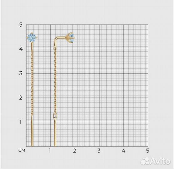 Серьги из красного золота 585 с топазом