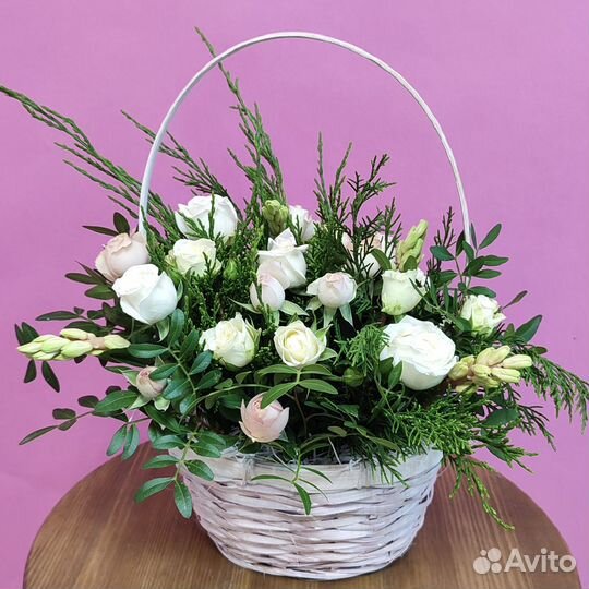 Цветы в корзине 596 (вн)