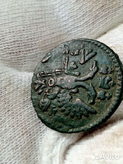 Полушка 1731 года перечекан с копейки 1728 года