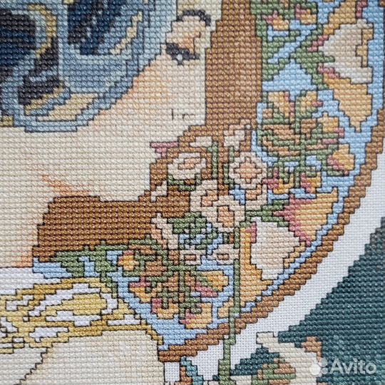 Вышитые крестом картины (диптих) Альфонс Муха