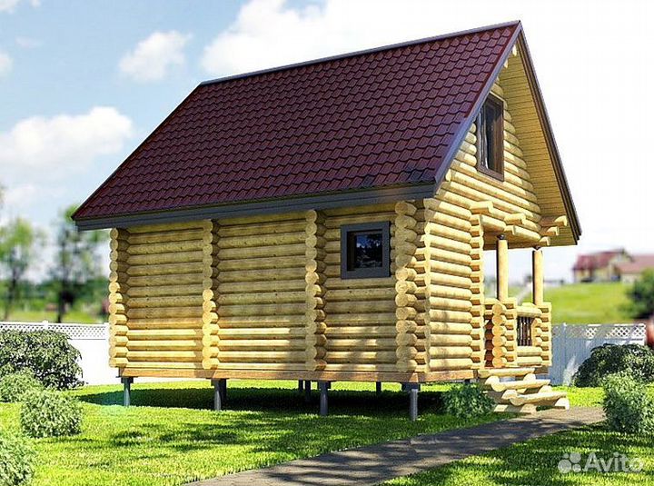 Сруб бани из бревна