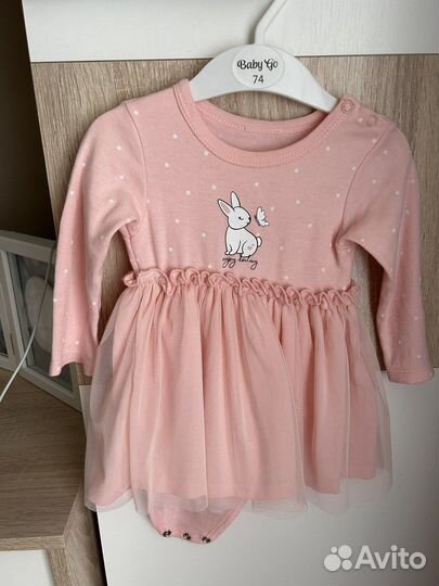 Платье боди для девочки 74