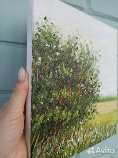 Картина летний пейзаж маслом природа лето