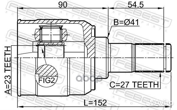 ШРУС внутренний левый 23X41X27 1211cremtlh Febest