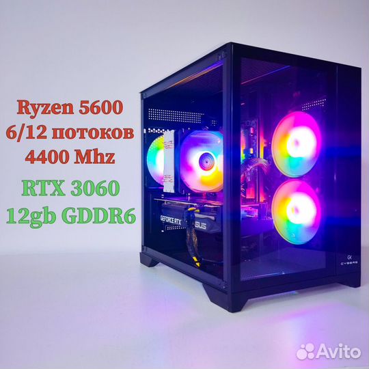 Игровой пк Ryzen 5600 + RTX 3060 12gb/ Гарантия