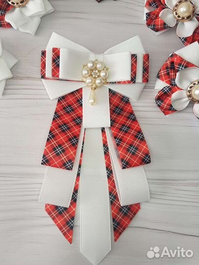 Набор бантики и галстук ручной работы