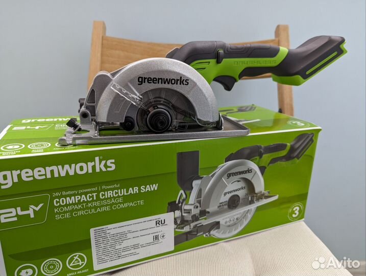 Циркулярная пила Greenworks G24MCS, 24v