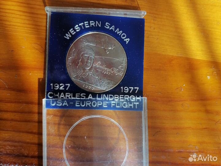 Монета Charles A. Lindbergh western Samoa