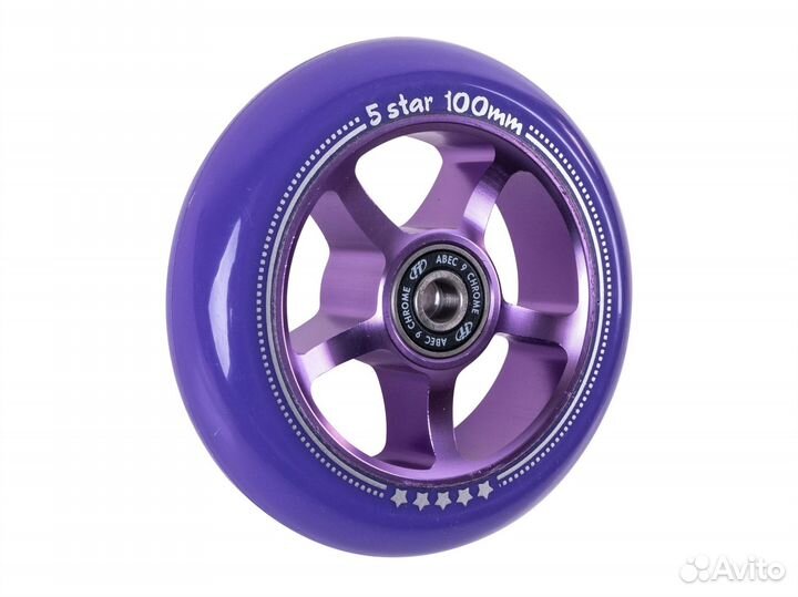 Колесо для самоката 100 мм Tech Team 5 star, фиоле