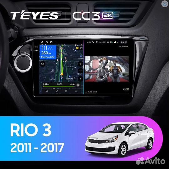 Магнитола Kia RIO 3 2011 - 2017 Teyes CC3 2k