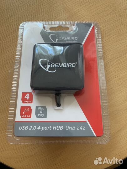 Хаб gembird UHB-242, USB 2.0, 4 порта