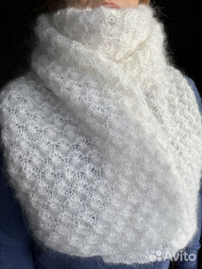 Косынка бактус шарф вязаные ручная работа