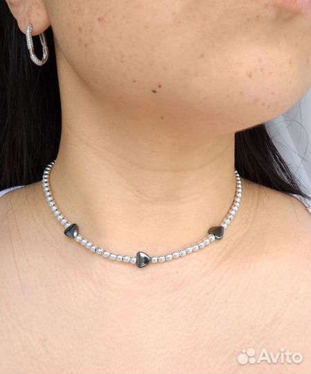 Чокер из гематита