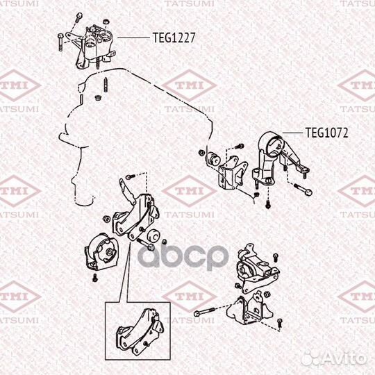 Опора двигателя зад TEG1072 tatsumi