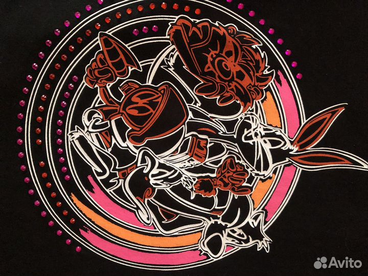 Футболка черная Icberg с рисунком на девочку