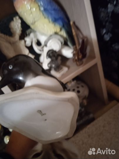 Сорока Фарфоровая статуэтка лихте,винтаж,германия