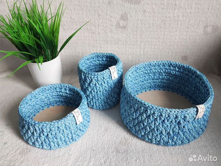 Набор корзинок из полиэфирного шнура