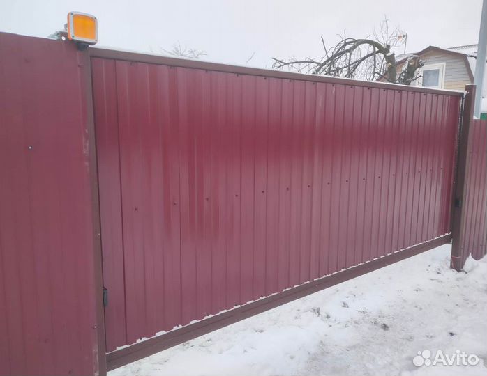 Откатные ворота под ключ с доставкой и установкой