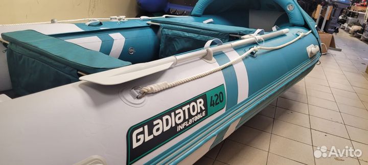 Надувная лодка gladiator E420PRO морской зеленый-б