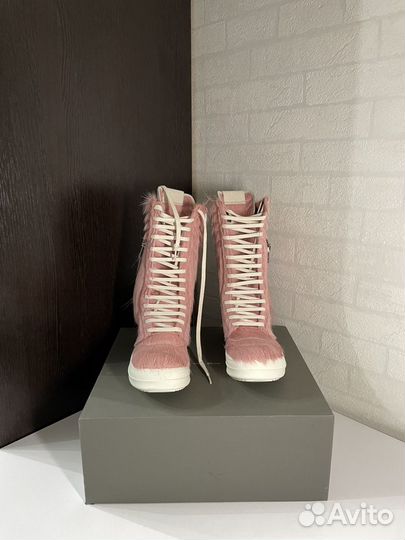 Rick owens Cargo Basket Pink High-Top Sneakers