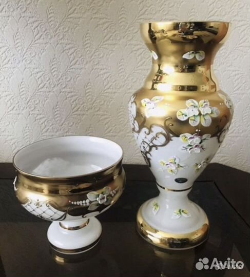 Ваза конфетница Богемия винтаж