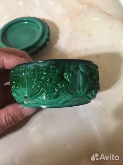 Шкатулка малахитовое стекло