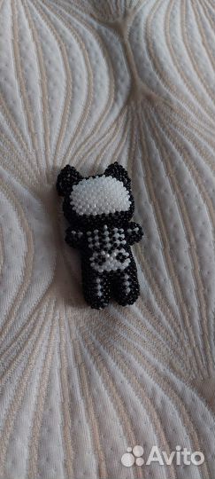 Амигуруми из бисера котик скелет