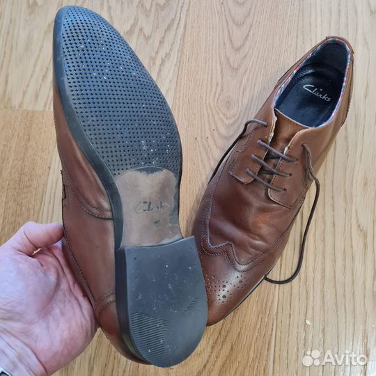 Туфли кожаные Clarks коричневые размер 42