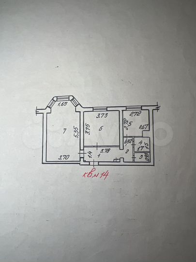 2-к. квартира, 55 м², 2/3 эт.