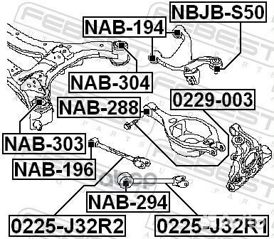 Сайленблок задней балки NAB-303 Febest