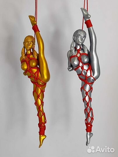 Фигурка девушки шибари золото и серебро