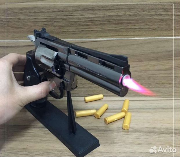 Револьвер зажигалка Питон металл с фальшпатронами