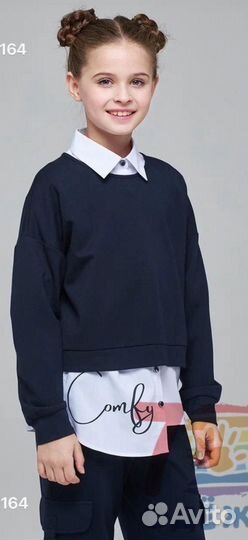 Рубашка+жилетка, рубашка+джемпер для девочек