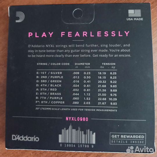 Струны D'Addario nyxl0980