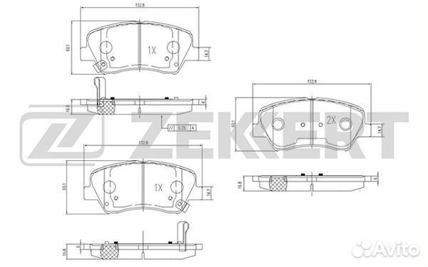 Колодки торм. диск. передн. Hyundai Elantra V 11- i30 I-II 11- Veloster 11- Kia Cerato III 13- C