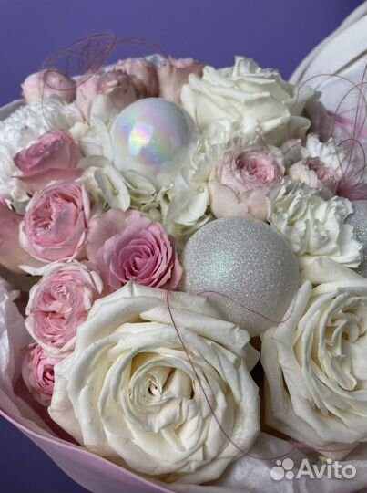 Букет цветов «Нежная зимняя палитра»